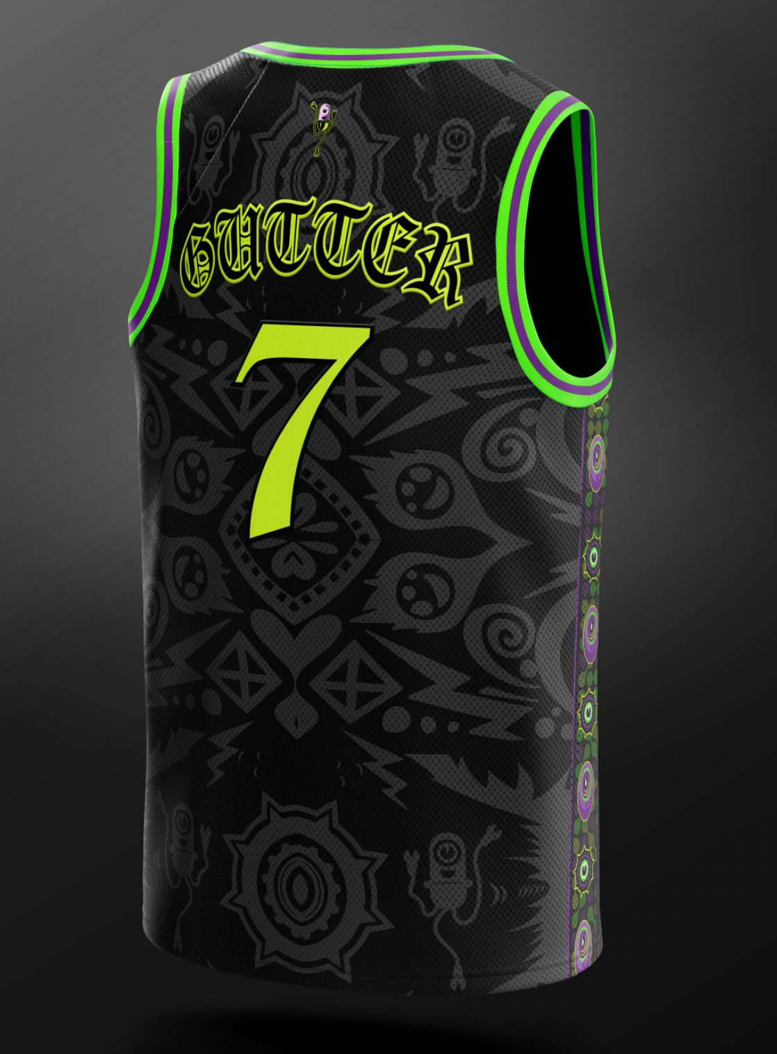 Gutter Music 7 Basketball Jersey